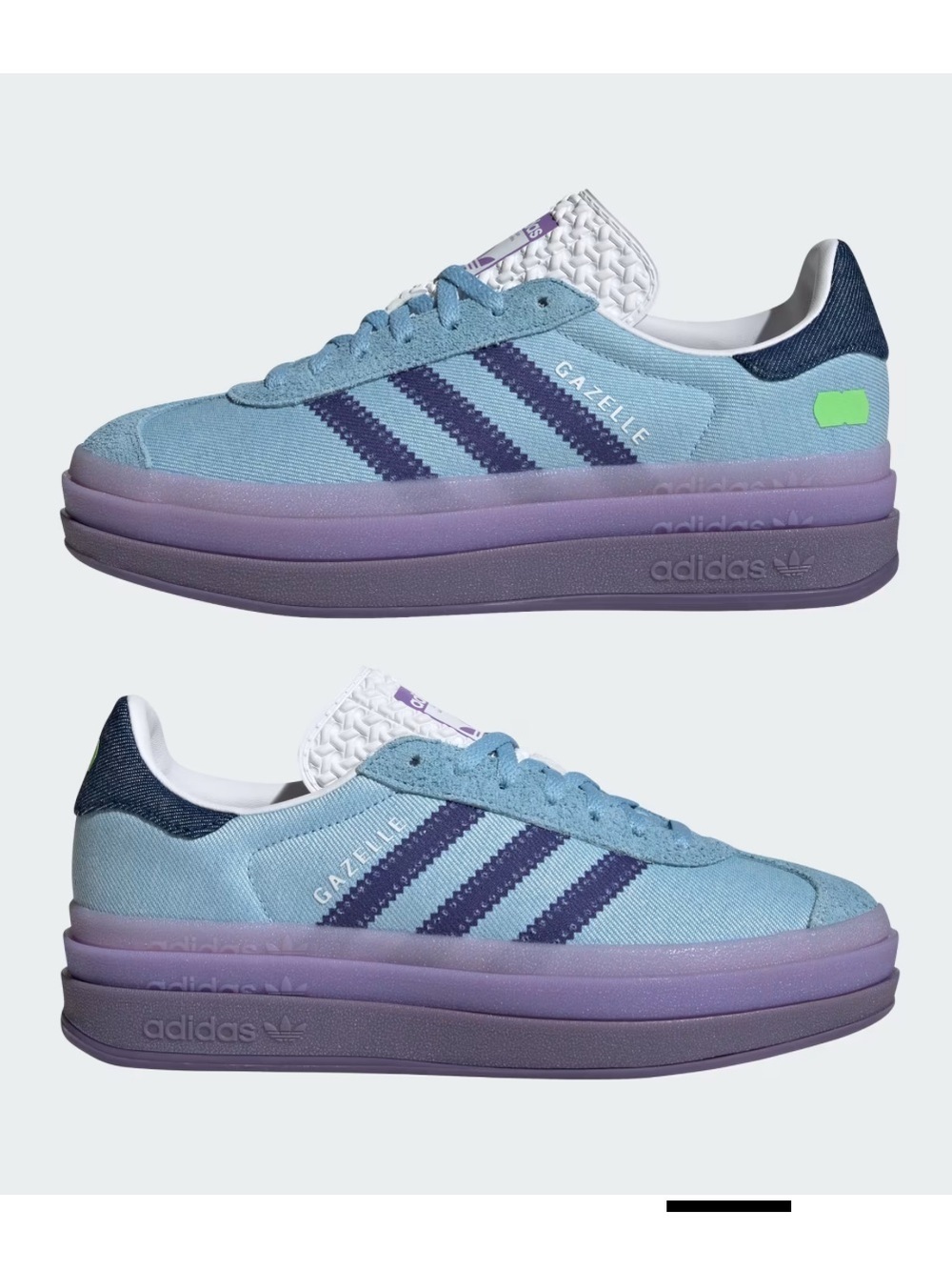 adidas Gazelle Bold X KS W in Blue with Purple Sole